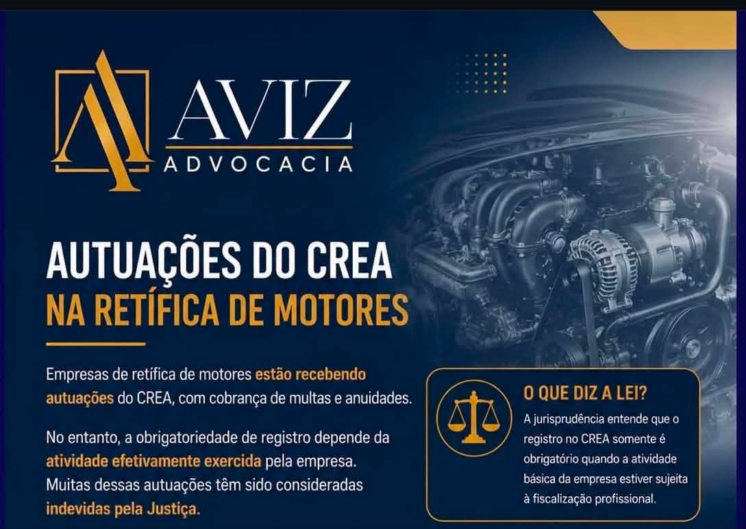 Empresas de retíficas de motores e oficinas estão sendo autuadas indevidamente pelos CREAs. Entenda seus direitos